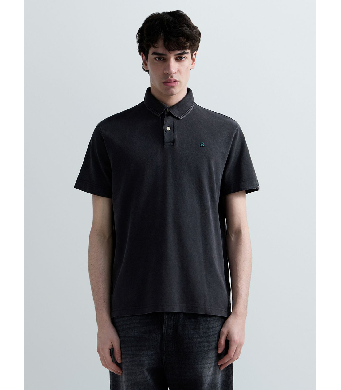 マーブルダイコットンピケポロシャツ